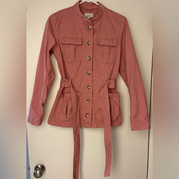 LOFT Tie Waist Utility Jacket 100% Cotton - Picture 2 of 6